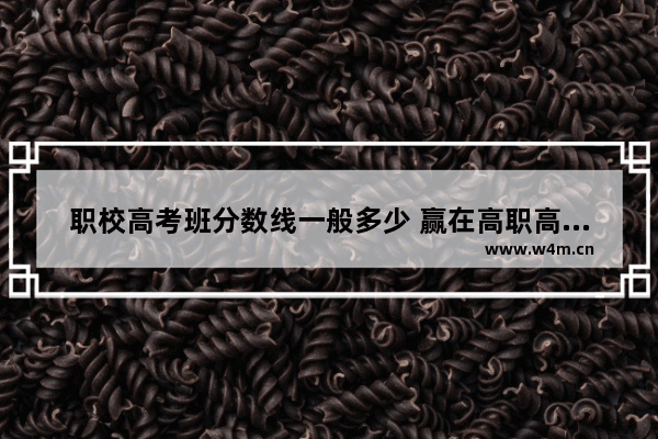 职校高考班分数线一般多少 赢在高职高考分数线