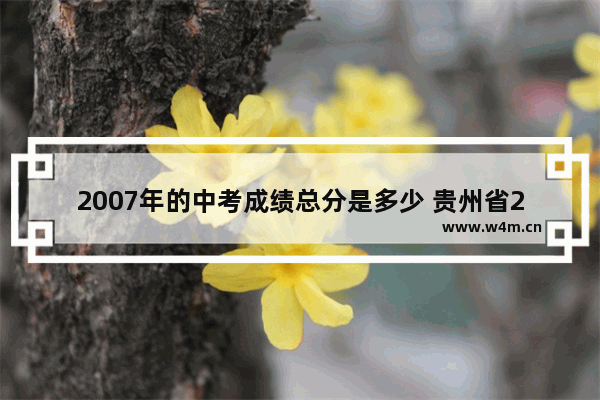 2007年的中考成绩总分是多少 贵州省2007高考分数线