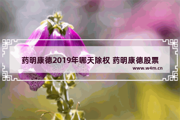 药明康德2019年哪天除权 药明康德股票代码