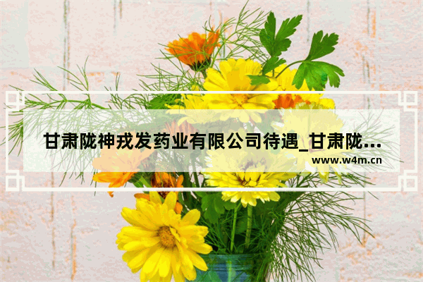 甘肃陇神戎发药业有限公司待遇_甘肃陇神戎发药业公司是私企吗