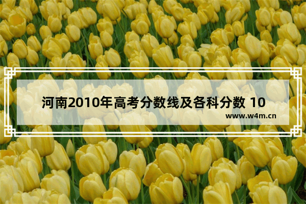 河南2010年高考分数线及各科分数 10年高考分数线河南