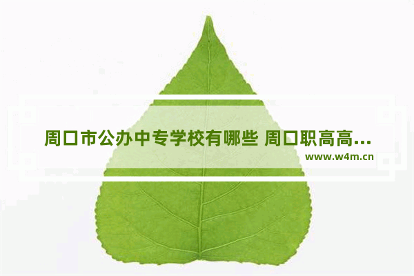 周口市公办中专学校有哪些 周口职高高考分数线排名