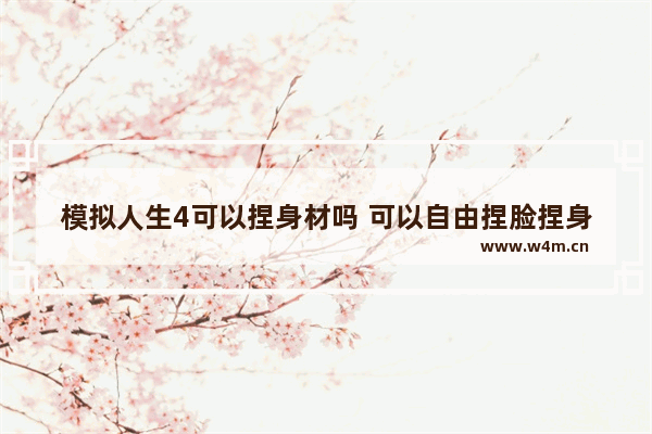 模拟人生4可以捏身材吗 可以自由捏脸捏身材的游戏推荐女生