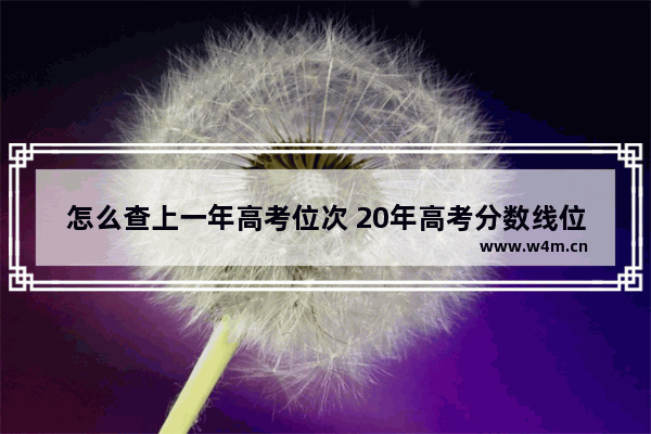 怎么查上一年高考位次 20年高考分数线位次