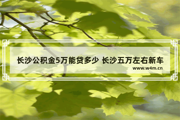 长沙公积金5万能贷多少 长沙五万左右新车推荐自动挡车型价格