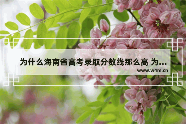 为什么海南省高考录取分数线那么高 为什么海南高考分数线高