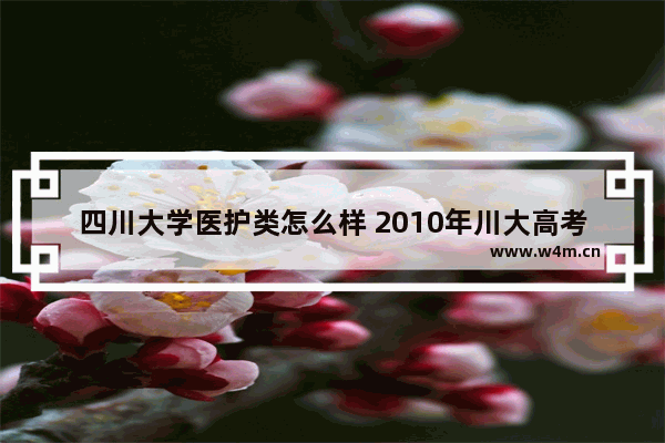 四川大学医护类怎么样 2010年川大高考分数线