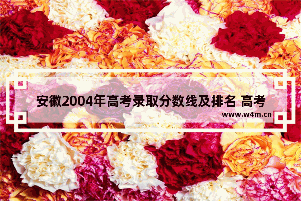 安徽2004年高考录取分数线及排名 高考分数线安徽省排名