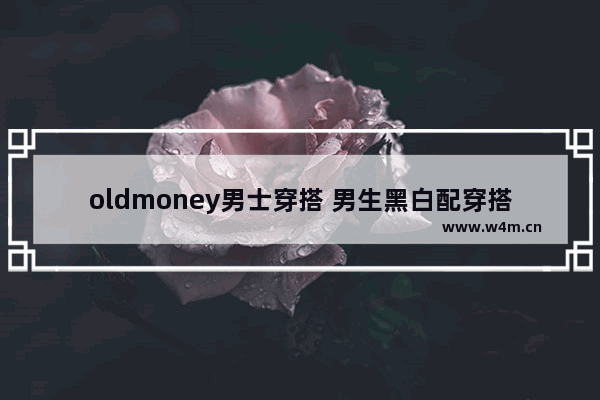 oldmoney男士穿搭 男生黑白配穿搭给人什么感觉