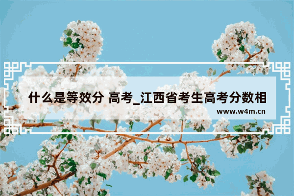 什么是等效分 高考_江西省考生高考分数相同 排名由什么决定