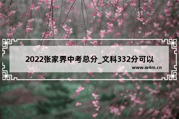 2022张家界中考总分_文科332分可以填张家界航空职业吗