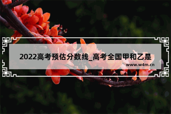 2022高考预估分数线_高考全国甲和乙是怎么划分的