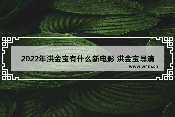 2022年洪金宝有什么新电影 洪金宝导演最新电影叫什么来着