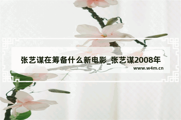 张艺谋在筹备什么新电影_张艺谋2008年后拍的电影