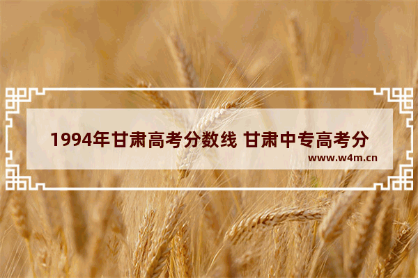 1994年甘肃高考分数线 甘肃中专高考分数线是多少