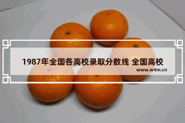 1987年全国各高校录取分数线 全国高校的高考分数线