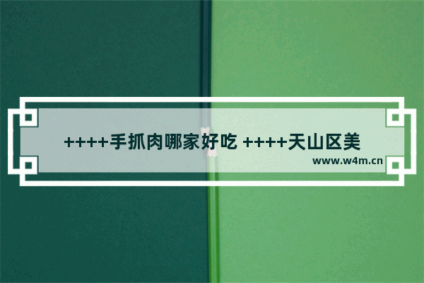 ++++手抓肉哪家好吃 ++++天山区美食推荐4人