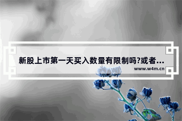 新股上市第一天买入数量有限制吗?或者只能买入一次吗?今天遇到了 好奇怪_第一次买股票 应该买多少股