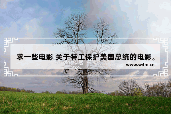 求一些电影 关于特工保护美国总统的电影。越多越好_美国有哪些好看的连续电影