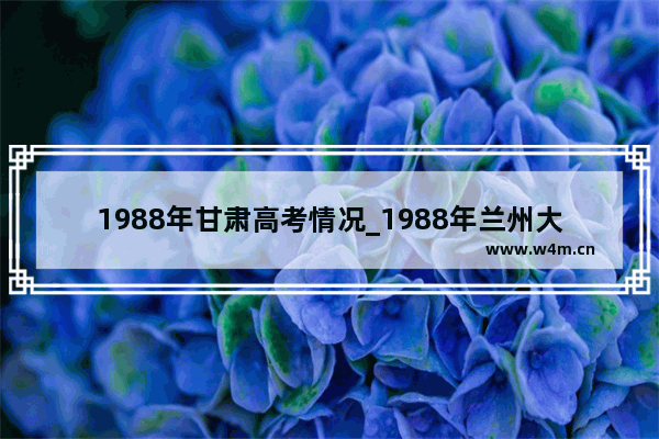 1988年甘肃高考情况_1988年兰州大学河北录取分数线