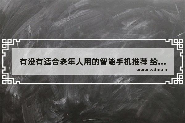 有没有适合老年人用的智能手机推荐 给老人买什么智能手机推荐好