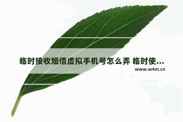 临时接收短信虚拟手机号怎么弄 临时使用手机推荐