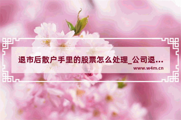 退市后散户手里的股票怎么处理_公司退市后散户手中股票怎么办