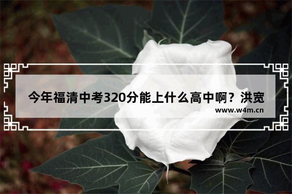 今年福清中考320分能上什么高中啊？洪宽中学可以吗 福清港头中学高考分数线