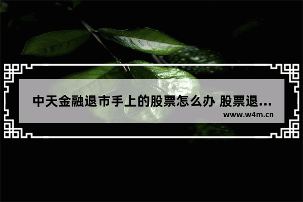 中天金融退市手上的股票怎么办 股票退市了散户怎样办中天金融账户