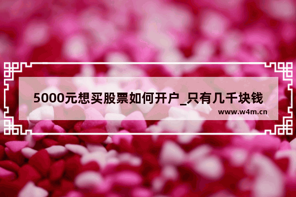 5000元想买股票如何开户_只有几千块钱可以开户买股票吗