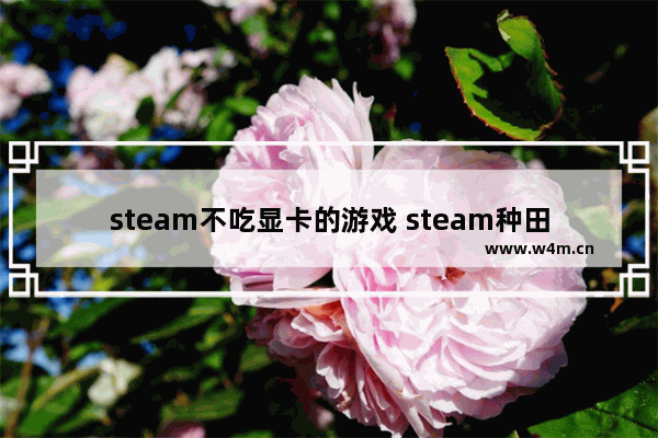 steam不吃显卡的游戏 steam种田游戏推荐免费