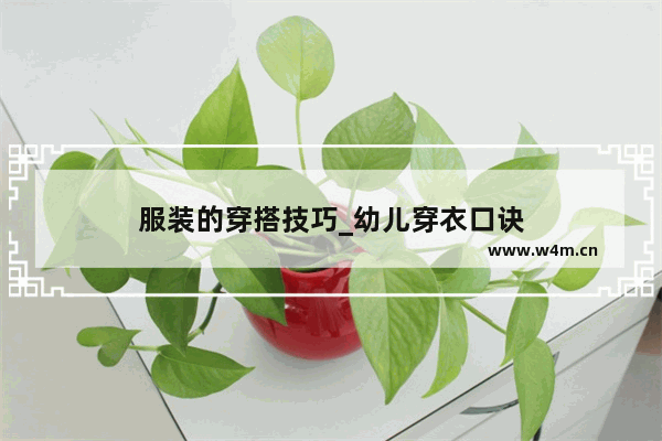 服装的穿搭技巧_幼儿穿衣口诀