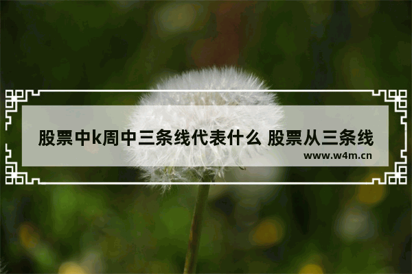 股票中k周中三条线代表什么 股票从三条线看涨跌