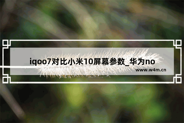 iqoo7对比小米10屏幕参数_华为nova7SE和小米11建议买哪个