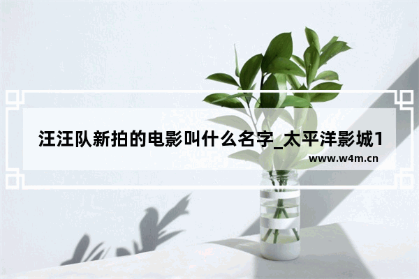 汪汪队新拍的电影叫什么名字_太平洋影城11月有什么电影