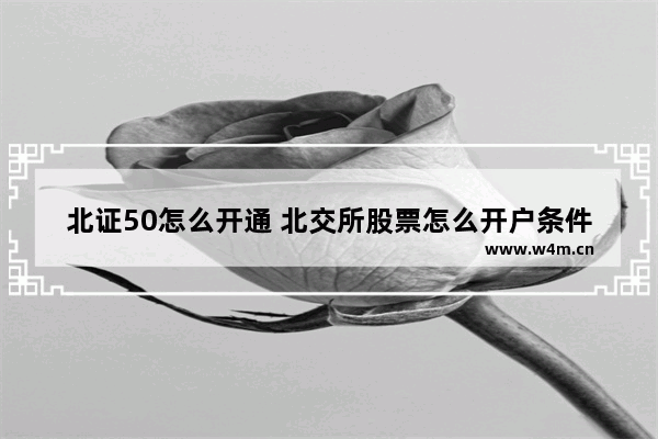 北证50怎么开通 北交所股票怎么开户条件