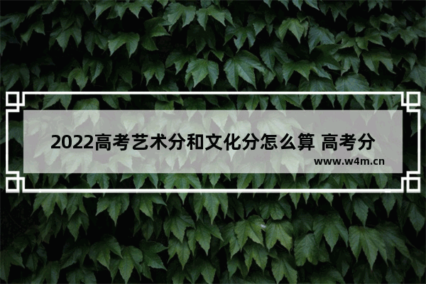 2022高考艺术分和文化分怎么算 高考分数线2022艺术类