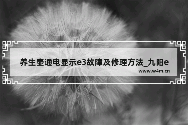 养生壶通电显示e3故障及修理方法_九阳e3报警怎么调