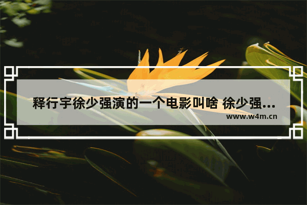 释行宇徐少强演的一个电影叫啥 徐少强最新电影爱奇艺叫什么名字来着