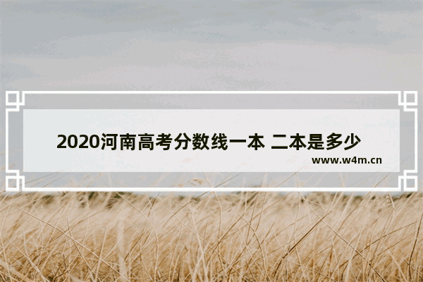 2020河南高考分数线一本 二本是多少 河南2920年高考分数线