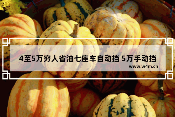 4至5万穷人省油七座车自动挡 5万手动挡新车推荐哪款好开一点