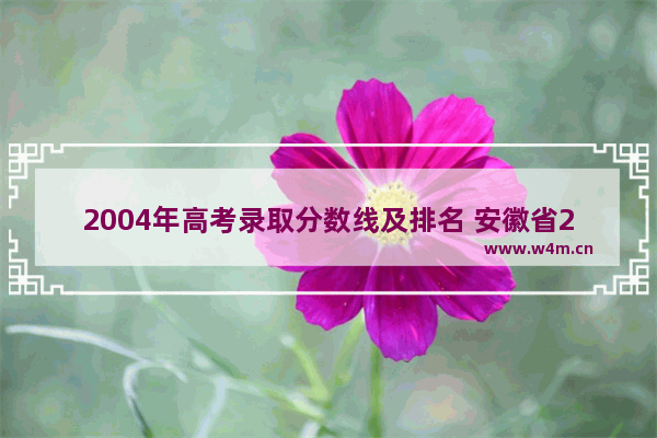 2004年高考录取分数线及排名 安徽省2004高考分数线