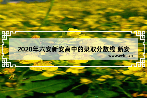 2020年六安新安高中的录取分数线 新安县2019高考分数线