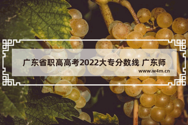 广东省职高高考2022大专分数线 广东师范职高高考分数线