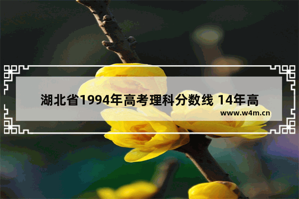 湖北省1994年高考理科分数线 14年高考分数线湖北