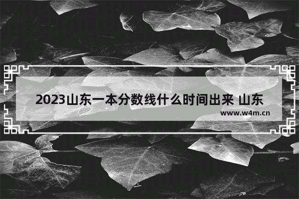 2023山东一本分数线什么时间出来 山东高考分数线有直播吗