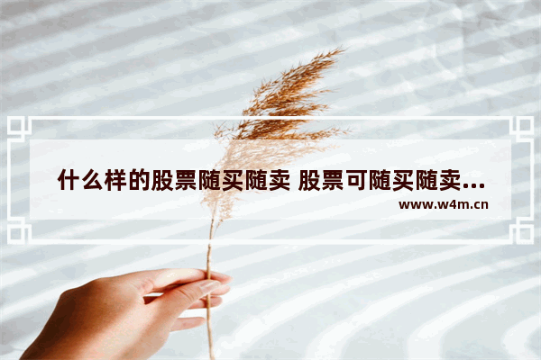 什么样的股票随买随卖 股票可随买随卖吗为什么