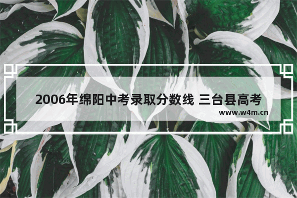 2006年绵阳中考录取分数线 三台县高考分数线