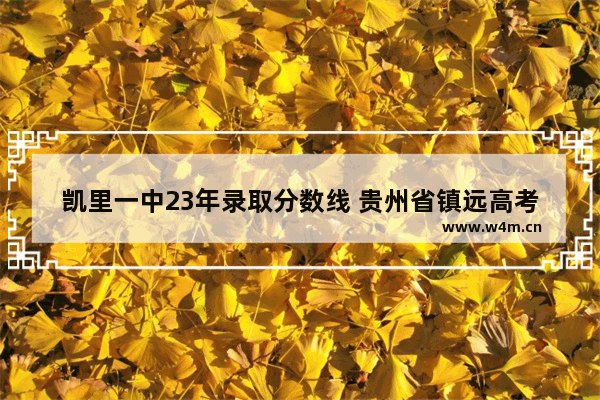 凯里一中23年录取分数线 贵州省镇远高考分数线