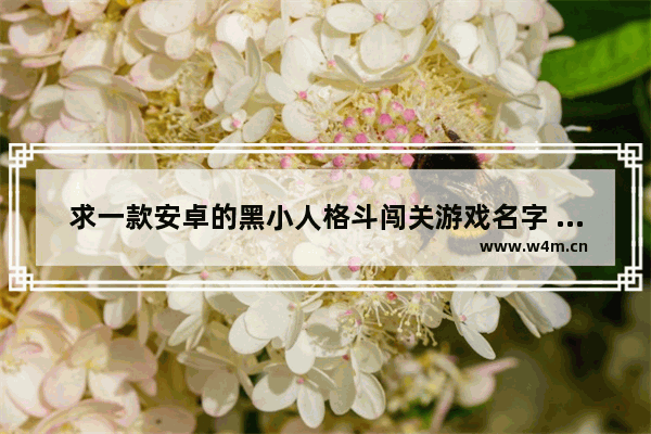 求一款安卓的黑小人格斗闯关游戏名字 游戏推荐手机安卓格斗游戏排行